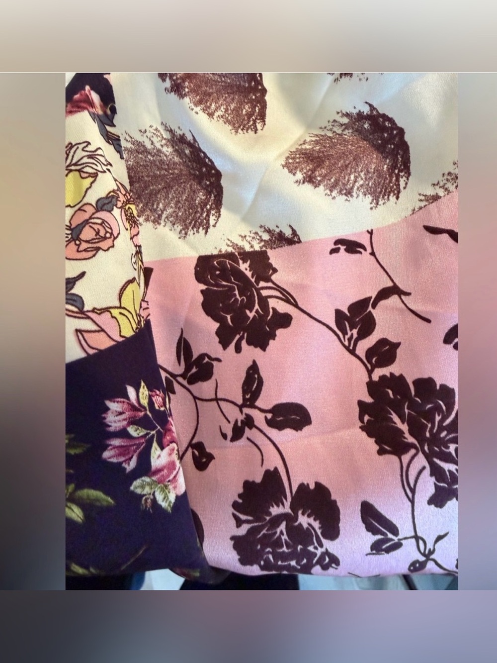 THML Cream Ribbed Sweater with Floral Puff Sleeves (Multi) - Picture 7 of 11